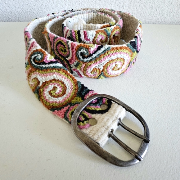 JENNY KRAUSS.Colorful Embroidered Women's Belt. BOHO, COWGIRL - Picture 1 of 8